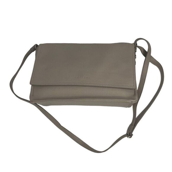 Orciani Leather Light Beige Crossbody Shoulder Bag Handbag Purse Minimalist VTG - Picture 12 of 16